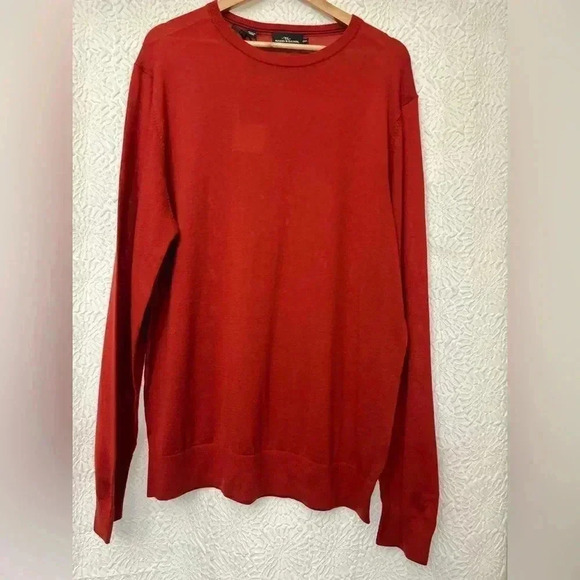RODD & GUNN Hillend 100% Merino Wool Crew Neck Sweater color Bordeaux Rust XXL - Picture 1 of 12